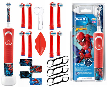 SZCZOTECZKA ELEKTRYCZNA ORAL-B VITALITY SPIDERMAN + 8 końcówek zam, osłonka, wyciskacz, wykałaczki
