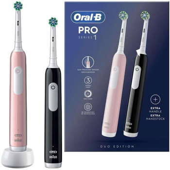 Szczoteczka elektryczna Oral-B PRO Series 1 duo pack black pink